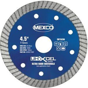 Mexco UHX Ultra Hard Materials Diamond Blade, High-Performance, Precision Cutting Disc for Granite, Porcelain, Marble 115mm, 10mm Segment Height Mexco UHX Ultra Hard Materials Diamond Blade, High-Performance, Precision Cutting Disc for Granite, Porcelain, Marble 115mm, 10mm Segment Height