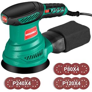 HYCHIKA BETTER TOOLS FOR BETTER LIFE HYCHIKA Orbital Sander, 300W 13000RPM Random Orbital Sander, 6 Variable Speeds, 125mm 12Pcs Sandpapers, Electric Sander with Dust Collection Ideal for Sanding, Polishing Wood, DIY, Home Improvements HYCHIKA BETTER TOOLS FOR BETTER LIFE HYCHIKA Orbital Sander, 300W 13000RPM Random Orbital Sander, 6 Variable Speeds, 125mm 12Pcs Sandpapers, Electric Sander with Dust Collection Ideal for Sanding, Polishing Wood, DIY, Home Improvements
