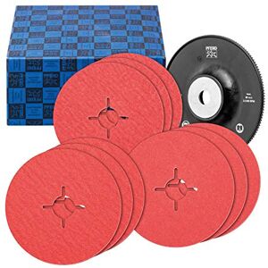 PFERD 64198002 Fibre Discs Set 10 Pieces Ceramic Grain Diameter 125 mm CO-Cool 36, 60, 80 with High Performance Backing Plate for Cool Grinding on Stainless Steel Grain 36-80 PFERD 64198002 Fibre Discs Set 10 Pieces Ceramic Grain Diameter 125 mm CO-Cool 36, 60, 80 with High Performance Backing Plate for Cool Grinding on Stainless Steel Grain 36-80