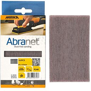 Mirka Abranet net sandpaper strips 81x133 mm Hook & loop/Grit P240 / 10 pcs/for sanding wood, filler, varnish, plastic / AE178F1025 Mirka Abranet net sandpaper strips 81x133 mm Hook & loop/Grit P240 / 10 pcs/for sanding wood, filler, varnish, plastic / AE178F1025