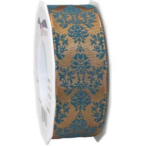 C.E. Pattberg Brown-Petrol Wired & Printed Ribbon - Ribbon C.E. Pattberg Brown-Petrol Wired & Printed Ribbon - Ribbon