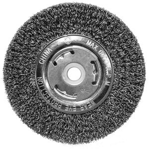 Century Drill & Tool 76864 6" Coarse Crimped Wide Face Bench Grinder Wire Wheel, 1/2"-5/8" Universal Arbor, 6,000 RPM – Ideal for Cleaning Century Drill & Tool 76864 6" Coarse Crimped Wide Face Bench Grinder Wire Wheel, 1/2"-5/8" Universal Arbor, 6,000 RPM – Ideal for Cleaning