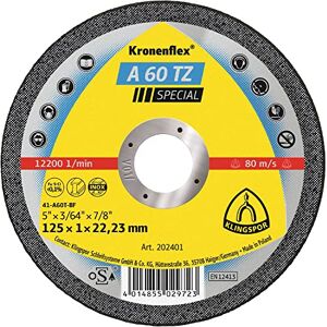 Klingspor 202401 A 60 TZ Cutting Discs 125 x 1 x 22.23 mm Straight Klingspor 202401 A 60 TZ Cutting Discs 125 x 1 x 22.23 mm Straight