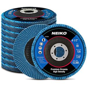 Neiko 11258A High Density Zirconia Flap Disc 4.5" x 7/8-Inch 80 Grit Fiber Glass Wheel Bevel Type #29 10 Pack Neiko 11258A High Density Zirconia Flap Disc 4.5" x 7/8-Inch 80 Grit Fiber Glass Wheel Bevel Type #29 10 Pack