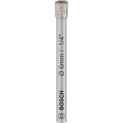 Bosch 1x PRO Ceramic Diamond Dry Drill Bit for Cylindrical Shank and Rotary Drill/Drivers (for Tiles, Hard tiles, Ø 6 mm, Professional Accessory Rotary Drill/Drivers) Bosch 1x PRO Ceramic Diamond Dry Drill Bit for Cylindrical Shank and Rotary Drill/Drivers (for Tiles, Hard tiles, Ø 6 mm, Professional Accessory Rotary Drill/Drivers)