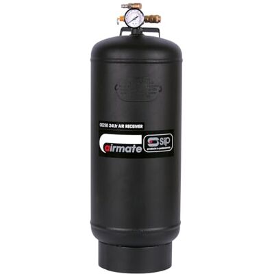 SIP Portable Vertical Air Receiver Tank for Compressed Air Tank Storage, 24L 116psi (8bar) SIP Portable Vertical Air Receiver Tank for Compressed Air Tank Storage, 24L 116psi (8bar)