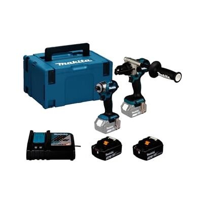 Makita DLX2549TJ 18V Li-ion LXT 2 Piece Brushless Combi Kit Complete with 2 x 5,0 Ah Batteries and Charger, Supplied in a Makpac Case Makita DLX2549TJ 18V Li-ion LXT 2 Piece Brushless Combi Kit Complete with 2 x 5,0 Ah Batteries and Charger, Supplied in a Makpac Case