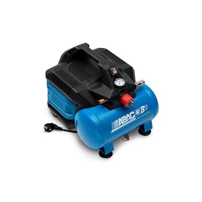 ABAC Ease-AIR 6 Silent Portable Air Compressor, Oil-Free Air Compressor, Maximum Pressure 8 Bar, Power 0.75 Hp, 6 Litre Tank, Noise 49 dB UK ABAC Ease-AIR 6 Silent Portable Air Compressor, Oil-Free Air Compressor, Maximum Pressure 8 Bar, Power 0.75 Hp, 6 Litre Tank, Noise 49 dB UK