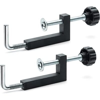 POWERTEC Universal Fence Clamps for Woodworking, Compatible with Table Saw, Miter Saw, Router Table, Drill Press Table, Clamping Square, Woodworking Clamps with 3/8" Rod 2PCs (71004) POWERTEC Universal Fence Clamps for Woodworking, Compatible with Table Saw, Miter Saw, Router Table, Drill Press Table, Clamping Square, Woodworking Clamps with 3/8" Rod 2PCs (71004)