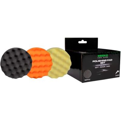 Gecko Polishing Pad Set Waffled 150mm 3-pieces Gecko Polishing Pad Set Waffled 150mm 3-pieces