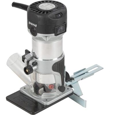 Trend T1 Trim Router with Extended Trim Base, 1/4 Inch Collet, 710W, 240V, Compact Trimming Power Tool, T1ETS Trend T1 Trim Router with Extended Trim Base, 1/4 Inch Collet, 710W, 240V, Compact Trimming Power Tool, T1ETS