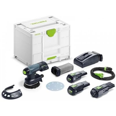 Festool ETSC 125 Cordless Random Orbit Sander 18 V, 3.0 Ah I-Set Brushless EC-TEC motor, Bluetooth battery, PROTECTOR guard, Systainer – 125 mm sanding pad Festool ETSC 125 Cordless Random Orbit Sander 18 V, 3.0 Ah I-Set Brushless EC-TEC motor, Bluetooth battery, PROTECTOR guard, Systainer – 125 mm sanding pad