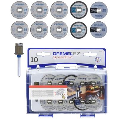 Dremel 690 EZ SpeedClic Cutting Wheels Set Accessory Kit with 10 Rotary Tool Cutting Discs and Mandrel Dremel 690 EZ SpeedClic Cutting Wheels Set Accessory Kit with 10 Rotary Tool Cutting Discs and Mandrel