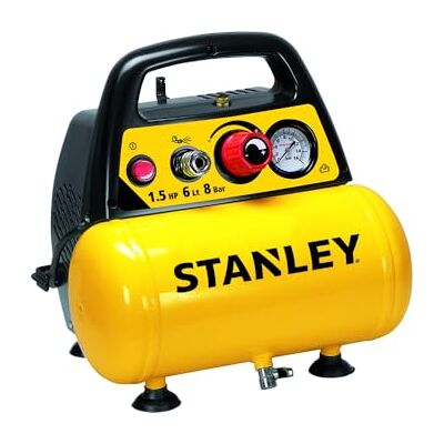 Stanley DN 200/8/6 Small Compressor 1.5 HP 8 Bar, Lightweight and Extremely Portable, Ideal for Domestic use or Crafts Stanley DN 200/8/6 Small Compressor 1.5 HP 8 Bar, Lightweight and Extremely Portable, Ideal for Domestic use or Crafts