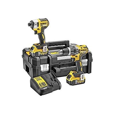 DeWalt DCK266P2T-GB XR Combi Drill and Impact Driver Brushless Kit in TSTAK Box, 1 W, 18 V, Yellow/Black DeWalt DCK266P2T-GB XR Combi Drill and Impact Driver Brushless Kit in TSTAK Box, 1 W, 18 V, Yellow/Black