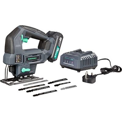 Denali Amazon Brand by SKIL 18 V (20 V Max) Jig Saw Kit, Includes 2.0 Ah Lithium Battery and Charger, Blue Denali Amazon Brand by SKIL 18 V (20 V Max) Jig Saw Kit, Includes 2.0 Ah Lithium Battery and Charger, Blue