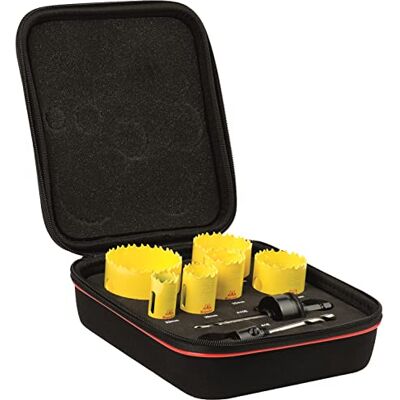 Starrett Bi-Metal Hole Saw Kit 8 Piece KDC06021 General Purpose Hole Cutter with Arbor Set Compatible With Bosch Dewalt Hitachi Festool Milwaukee Starrett Bi-Metal Hole Saw Kit 8 Piece KDC06021 General Purpose Hole Cutter with Arbor Set Compatible With Bosch Dewalt Hitachi Festool Milwaukee