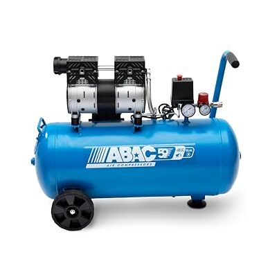 ABAC Ease-AIR 50 Silent Air Compressor, Oil-Free Air Compressor, Maximum Pressure 8 Bar, Power 1 Hp, Tank 50 litres, Noise 59 dB UK ABAC Ease-AIR 50 Silent Air Compressor, Oil-Free Air Compressor, Maximum Pressure 8 Bar, Power 1 Hp, Tank 50 litres, Noise 59 dB UK