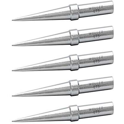 Weller Genuine WE1010 Soldering Tips (TETS-5), Conical, 0.016"/0.4 mm, 5 PCS Weller Genuine WE1010 Soldering Tips (TETS-5), Conical, 0.016"/0.4 mm, 5 PCS