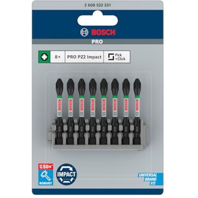Bosch 8X PRO Pozidriv Impact Bit (170 x 120 mm, Professional Accessory Screwdriver, Screwdriver) Bosch 8X PRO Pozidriv Impact Bit (170 x 120 mm, Professional Accessory Screwdriver, Screwdriver)