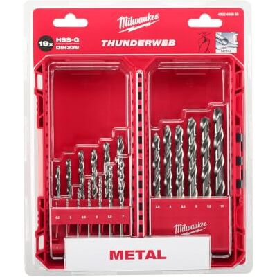 Milwaukee Drill Bits Set 1-10mm 19 pcs - Drilling in Metal and Steel Milwaukee Drill Bits Set 1-10mm 19 pcs - Drilling in Metal and Steel