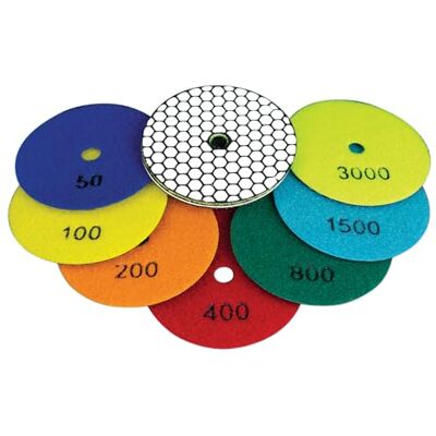 Mexco Diamond Polishing Set - 8 Pieces for Marble, Granite, Porcelain Mexco Diamond Polishing Set - 8 Pieces for Marble, Granite, Porcelain