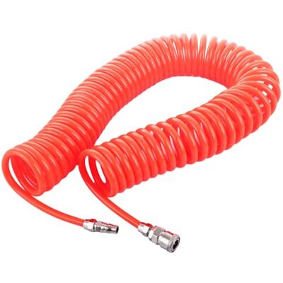 ASelected Air Compressor Hose Polyurethane Recoil with 1/4 inch Europe Quick Coupler and Plug Fittings,12m Length,6.5mm IDx10mm OD with Bend Restrictor,Long Air Line Hose Compressor Tool Coiled,Red ASelected Air Compressor Hose Polyurethane Recoil with 1/4 inch Europe Quick Coupler and Plug Fittings,12m Length,6.5mm IDx10mm OD with Bend Restrictor,Long Air Line Hose Compressor Tool Coiled,Red