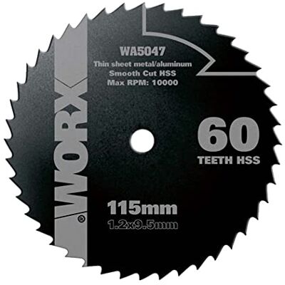 Worx WA5047 HSS Saw Blade - Wood, Metal, Plastic - 60 Teeth Worx WA5047 HSS Saw Blade - Wood, Metal, Plastic - 60 Teeth
