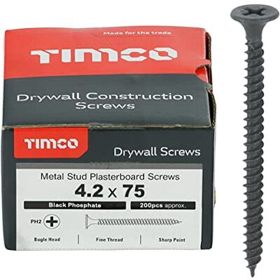 TIMco - 00075DRYS - 4.2 x 75mm - Black - Drywall screw TIMco - 00075DRYS - 4.2 x 75mm - Black - Drywall screw