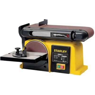 Stanley Bench Belt & Disc Sander – 370W Powerful Motor Combination Tool for Belt & Disc Sanding Heavy-Duty Benchtop Design for Woodworking, Metalwork & DIY Projects Stanley Bench Belt & Disc Sander – 370W Powerful Motor Combination Tool for Belt & Disc Sanding Heavy-Duty Benchtop Design for Woodworking, Metalwork & DIY Projects