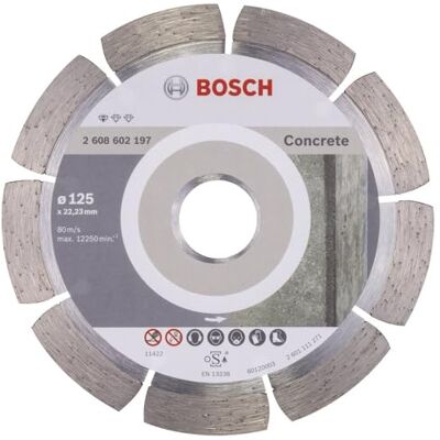 Bosch Accessories 1x Diamond Cutting Disc Standard for Concrete (for Concrete, Cellular Concrete, Ø 125 x 22,23 x 1,6 x 10 mm, Accessories for Angle Grinders) Bosch Accessories 1x Diamond Cutting Disc Standard for Concrete (for Concrete, Cellular Concrete, Ø 125 x 22,23 x 1,6 x 10 mm, Accessories for Angle Grinders)