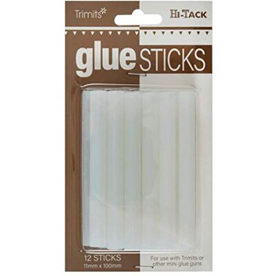 Trimits Hi-Tack Hot Glue Sticks, 12 Replacement Sticks, 11 x 100mm, Clear Glue Sticks Trimits Hi-Tack Hot Glue Sticks, 12 Replacement Sticks, 11 x 100mm, Clear Glue Sticks