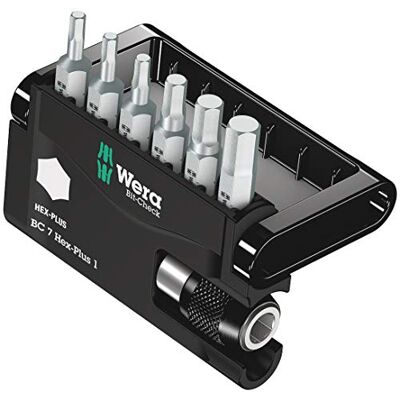 Wera 056168 Bit-Check Set 8040-6/Z Extra-tough for Drill/Drivers, Metal Jointing, Hex-Plus 2.0 mm-6.0 mm 7pc Wera 056168 Bit-Check Set 8040-6/Z Extra-tough for Drill/Drivers, Metal Jointing, Hex-Plus 2.0 mm-6.0 mm 7pc