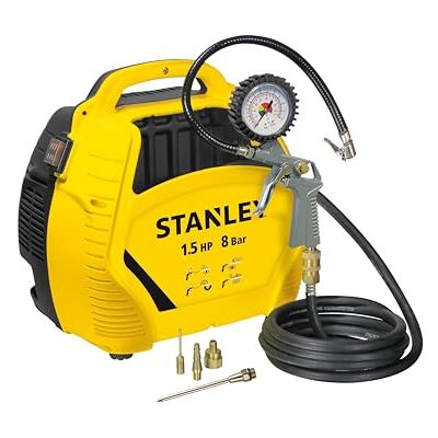 Stanley Air Kit 1.5 HP 8 Bar, Perfect for Small Household Chores. Extremely Lightweight and Compact (no Tank) Stanley Air Kit 1.5 HP 8 Bar, Perfect for Small Household Chores. Extremely Lightweight and Compact (no Tank)