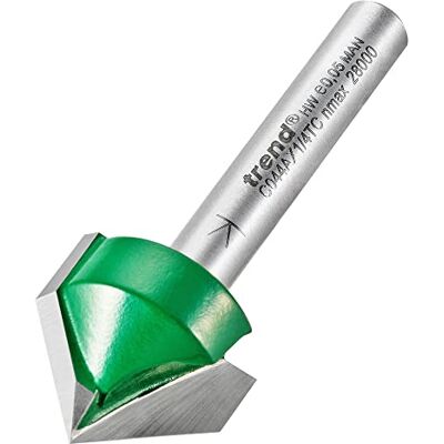 Trend Chamfer Router Cutter Bit - 1/4 Inch Shank - 19.1mm Diameter - 45 Deg - Router Cutter Bit Trend Chamfer Router Cutter Bit - 1/4 Inch Shank - 19.1mm Diameter - 45 Deg - Router Cutter Bit