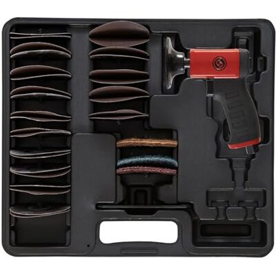 Chicago Pneumatic CP7202D – 3" Air Rotary Sander Kit, Hook & Loop, 0.2 HP / 150W, 15000 RPM – Compact for Rust Removal & Woodworking Chicago Pneumatic CP7202D – 3" Air Rotary Sander Kit, Hook & Loop, 0.2 HP / 150W, 15000 RPM – Compact for Rust Removal & Woodworking