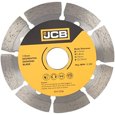 JCB Segmented Diamond Blade, 115mm Angle Grinder Discs 1.8mm Thickness Universal Fit Tool Set Essentials for Home Improvement & On-Site JCB Segmented Diamond Blade, 115mm Angle Grinder Discs 1.8mm Thickness Universal Fit Tool Set Essentials for Home Improvement & On-Site