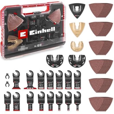 Einhell Accessories Original Einhell XXL-CASE 70-Piece Multi-Tool Set (BiM/CRV Plunge Saw Blades, HCS/HM/BiM Half-Round Saw Blades, Carbide Delta Rasp, Delta Backing Plate, Sandpaper, Dremel Adapter) Einhell Accessories Original Einhell XXL-CASE 70-Piece Multi-Tool Set (BiM/CRV Plunge Saw Blades, HCS/HM/BiM Half-Round Saw Blades, Carbide Delta Rasp, Delta Backing Plate, Sandpaper, Dremel Adapter)