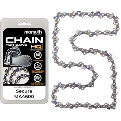 Mamuth Wild Nature Saw Chain 40 cm 1.5 mm 0.325 Inch 66 TG for Secura MA4600 Professional Quality, Fast and Clean Cuts, Low Vibration Mamuth Wild Nature Saw Chain 40 cm 1.5 mm 0.325 Inch 66 TG for Secura MA4600 Professional Quality, Fast and Clean Cuts, Low Vibration
