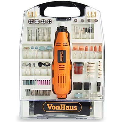 VonHaus Rotary Multitool with 235pc Accessory Kit Dremel Compatible Corded Rotary Tool Set Variable Speed Control Drill, Cut, Trim, Grind & Sand DIY Hobby Woodwork Craft Multi Function 135W VonHaus Rotary Multitool with 235pc Accessory Kit Dremel Compatible Corded Rotary Tool Set Variable Speed Control Drill, Cut, Trim, Grind & Sand DIY Hobby Woodwork Craft Multi Function 135W
