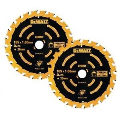 DeWalt DT10624 2 x Circular Saw Blades 165 x 20 x 24T Extreme Framing DCS391 DeWalt DT10624 2 x Circular Saw Blades 165 x 20 x 24T Extreme Framing DCS391