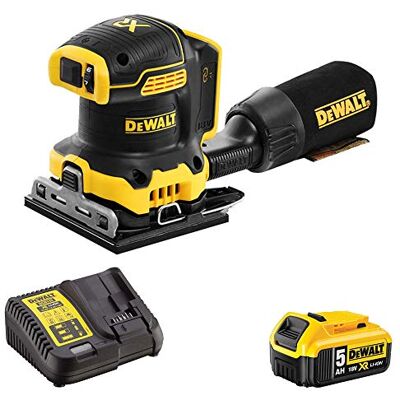 DeWalt DCW200N 18V Brushless 1/4 Sheet Palm Sander 1 x 5.0Ah Battery & Changer DeWalt DCW200N 18V Brushless 1/4 Sheet Palm Sander 1 x 5.0Ah Battery & Changer