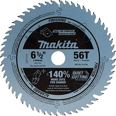 Makita B-57342 6-1/2" 56T Carbide-Tipped Cordless Plunge Saw Blade Makita B-57342 6-1/2" 56T Carbide-Tipped Cordless Plunge Saw Blade