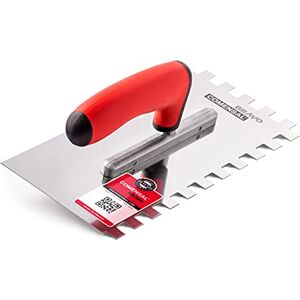 COMENSAL Notched Tiling Trowel 0.5"- Plastering Notched Trowel Stainless Steel Non-Slip Soft Grip Made in EU 12x12 mm COMENSAL Notched Tiling Trowel 0.5"- Plastering Notched Trowel Stainless Steel Non-Slip Soft Grip Made in EU 12x12 mm
