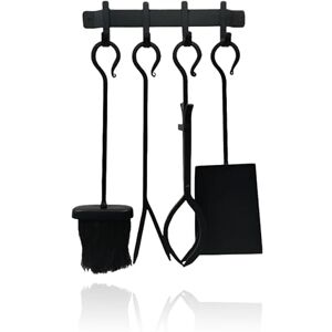 Relaxdays Fireplace Companion Set, 5-Piece Set, Poker, Shovel, Ash Brush, Fire Tongs, Wall Mount, Oven Set, Black Relaxdays Fireplace Companion Set, 5-Piece Set, Poker, Shovel, Ash Brush, Fire Tongs, Wall Mount, Oven Set, Black