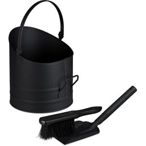 Relaxdays Coal Bucket with Handles, Scuttle incl. Shovel & Brush, Iron Ash Container for Fireplace, Metal, Black, Coco, Wood, 9.5 L Relaxdays Coal Bucket with Handles, Scuttle incl. Shovel & Brush, Iron Ash Container for Fireplace, Metal, Black, Coco, Wood, 9.5 L
