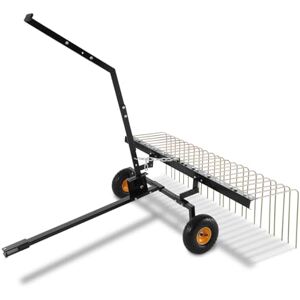 VEVOR Tow Behind Dethatcher, 60-inch Tow Dethatcher with 24 Steel Tines, Lawn Dethatcher Rake for ATV or Mower, Tow Behind Lawn Rake with Lift Handle for Leaves, Pine Needles, and Grass VEVOR Tow Behind Dethatcher, 60-inch Tow Dethatcher with 24 Steel Tines, Lawn Dethatcher Rake for ATV or Mower, Tow Behind Lawn Rake with Lift Handle for Leaves, Pine Needles, and Grass