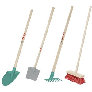 Theo Klein 2794 Bosch Garden Tool Set I Consisting of shovel, leaf rake, rake and broom I Toys for children aged 3 and over Theo Klein 2794 Bosch Garden Tool Set I Consisting of shovel, leaf rake, rake and broom I Toys for children aged 3 and over