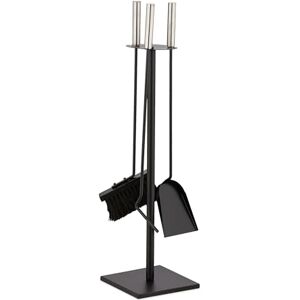 Relaxdays Fireplace Tool Set, 4-Pieces, Poker, Ash Shovel, Broom, Stand, Steel & Plastic, Modern Accessories, Black, 67 x 17 cm Relaxdays Fireplace Tool Set, 4-Pieces, Poker, Ash Shovel, Broom, Stand, Steel & Plastic, Modern Accessories, Black, 67 x 17 cm
