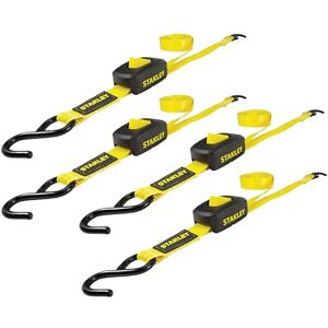 Stanley S2002 Black/Yellow 1" x 10' Enclosed Cam-buckle Tie Down Straps 400 lb Safe Working Load / 1,200 lb Break Strength, 4 Pack Stanley S2002 Black/Yellow 1" x 10' Enclosed Cam-buckle Tie Down Straps 400 lb Safe Working Load / 1,200 lb Break Strength, 4 Pack